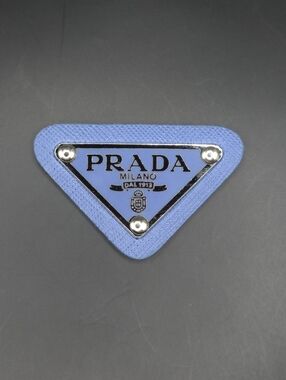 Glaucous Blue Prada Triangle Patch/Croc Charm